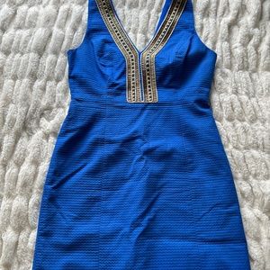 Lily Pulitzer royal blue/gold shift dress